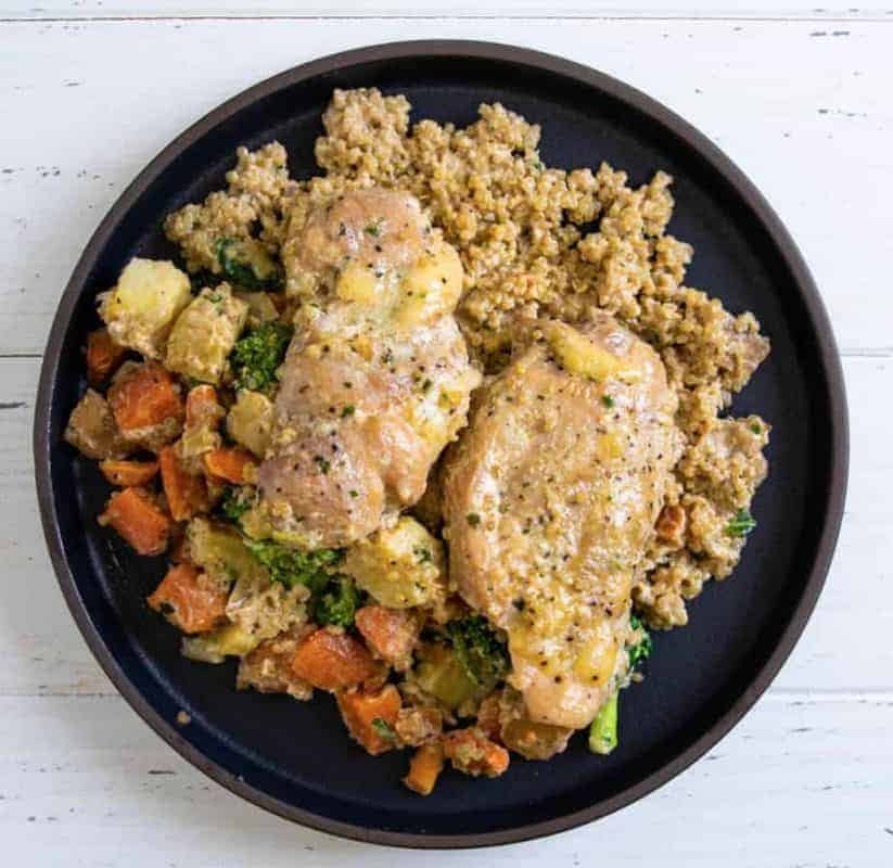 Chicken Thigh with Curried Spinach