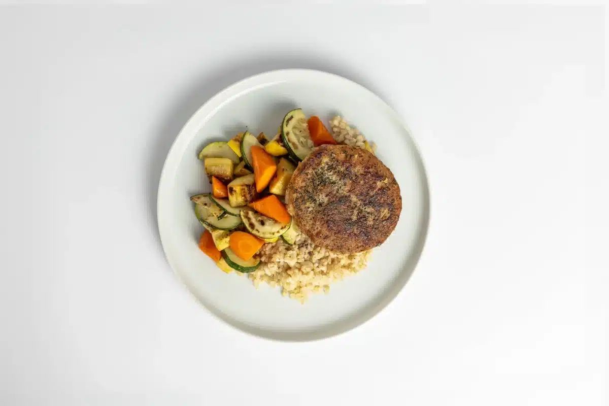 Turkey Patty Brown Rice Mixed Vegetables