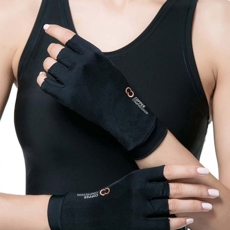 copper infused compression gloves