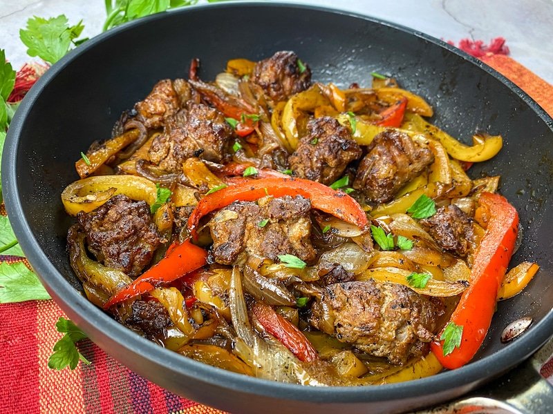 Skillet Sensation: Cheesy Sausage & Peppers