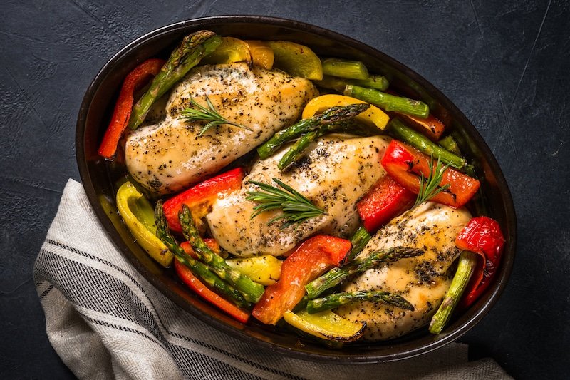 Easy and Flavorful: Sheet Pan Roasted Chicken Breasts with Summer Veggies